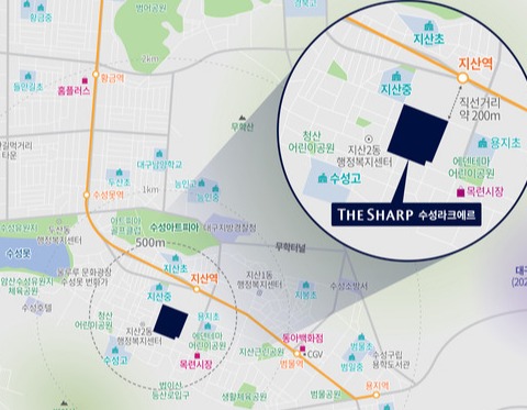 더샵 수성라크에르 광역 위치도