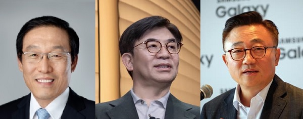 왼쪽부터 김기남 삼성전자 DS부문장, 김현석 CE부문장, 고동진 IM부문장