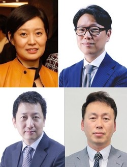 ▲(왼쪽 윗줄부터 시계방향) 한미약품 임주현·임종훈 사장, 한미헬스케어 박준석 부사장, 온라인팜 우기석 부사장