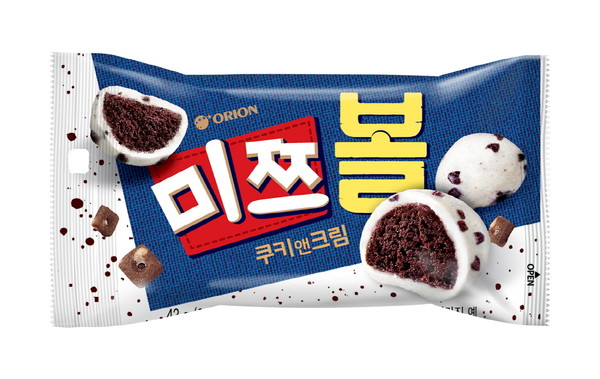 ▲오리온 신제품 '미쯔볼 쿠키앤크림'