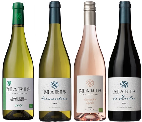 ▲롯데칠성음료가 출시한 유기농 와인 '마리스(Maris)' 4종