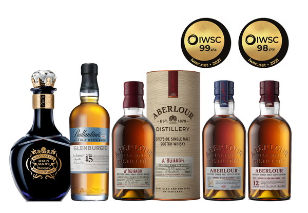 ▲2021 IWSC에서 Gold Outstanding을 수상한 제품 5종