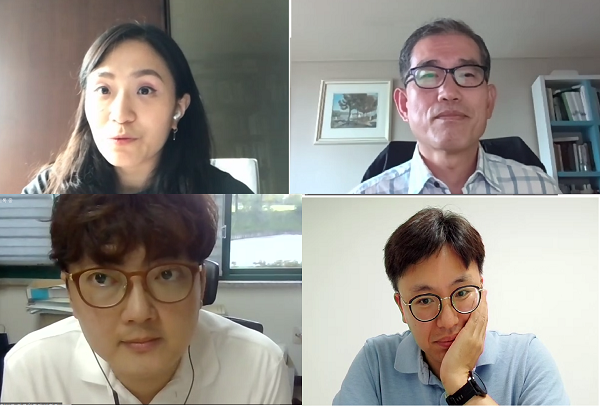 ▲(왼쪽 위부터 시계방향으로) 공정거래위원회 이승혜 과장, 중앙대학교 조성국 교수, 한국소비자원 김도년 부연구위원, 강릉원주대학교 정신동 교수.