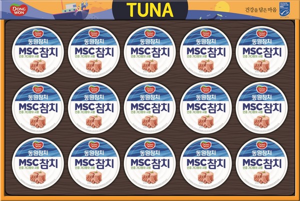 ▲동원 MSC인증 가다랑어 사용 참치로만 구성된 선물세트