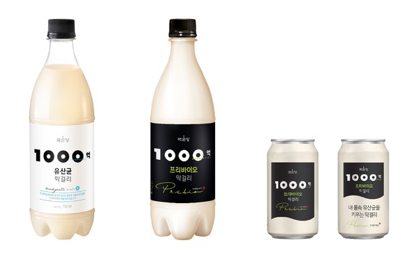▲1000억 유산균 막걸리 시리즈