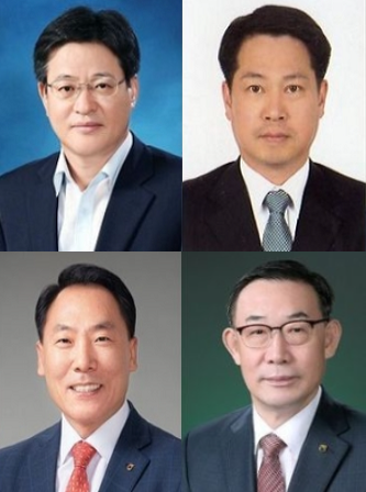 ▲(왼쪽상단부터 시계방향) 이재식 농협중앙회 전무이사, 조소행 농협상호금융 대표, 우성태 농협경제지주 농업경제 대표, 박태선 농협중앙회 조합감시위원장