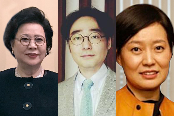 ▲(왼쪽부터) 송영숙 회장, 임종윤 사장, 임주현 사장