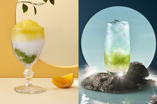 ▲'제주 그린 한라봉 모히또 블렌디드'와 '제주 키위 오션 그린티'