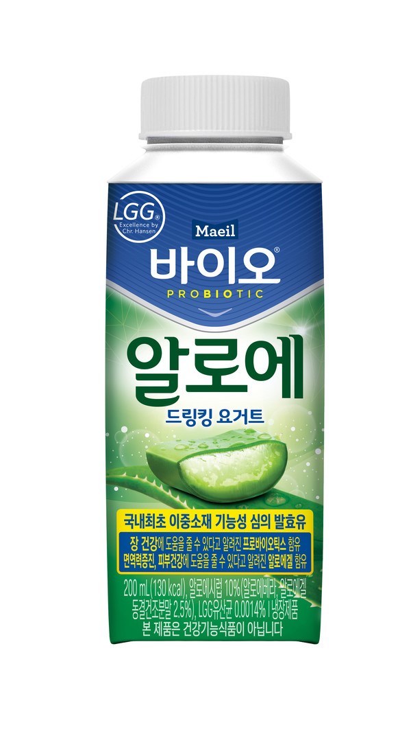 ▲매일유업의 마시는 알로에 발효유 '매일 바이오 알로에 드링킹 요거트'