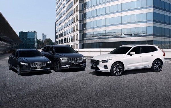 ▲XC90(오른쪽부터), XC60, S90