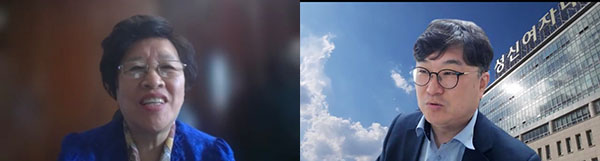▲ Ren XingZhou 중국 전 국무원 개발 경제센터 연구원(왼쪽) 황태희 한국 성신여대 박사(오른쪽)