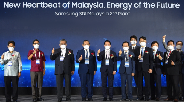▲21일 말레이시아 스름반(Seremban)에서 열린 삼성SDI 말레이시아 법인 2공장 기공식 행사 모습