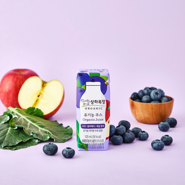▲상하목장 유기농주스 '사과블루베리케일'