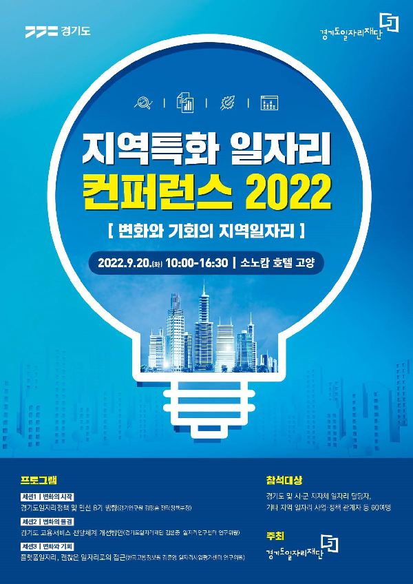 ▲ 9월 20일 ‘지역특화 일자리컨퍼런스 2022’ 개최 포스터