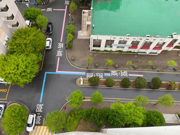 ▲ 노면컬러안내선(info-line) 사용 예시