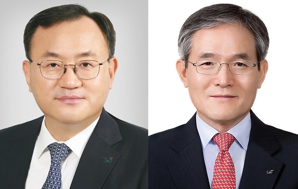 부회장으로 승진한 명노현 (주)LS 사장(왼쪽)과 LS MnM 도석구 사장
