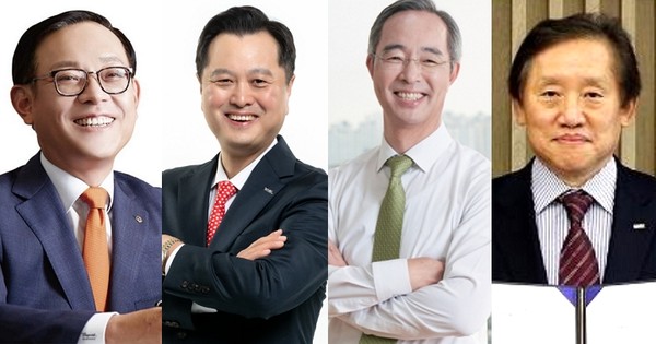 ▲(왼쪽부터)권희백 한화투자증권 대표, 이창근 다올투자증권 대표, 이석기 교보증권 대표, 김병영 BNK투자증권 대표