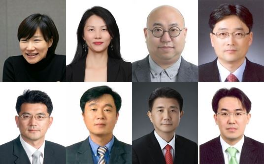 ▲ 삼성물산 2023년 부사장 승진 명단. 왼쪽위부터 시계방향으로 고희진 패션부문 부사장, 박남영 패션부문 부사장, 김명석 건설부문 부사장, 배준철 건설부문 부사장, 정호진 건설부문 부사장, 배택영 리조트부문 부사장, 원광희 상사부문 부사장, 정호영 상사부문 부사장.