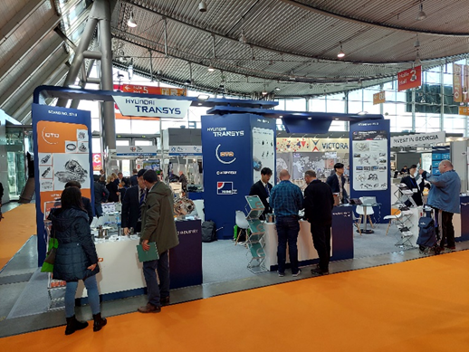 ▲독일 슈투트가르트 국제 자동차부품 전시회 현대트랜시스 협력사 부스