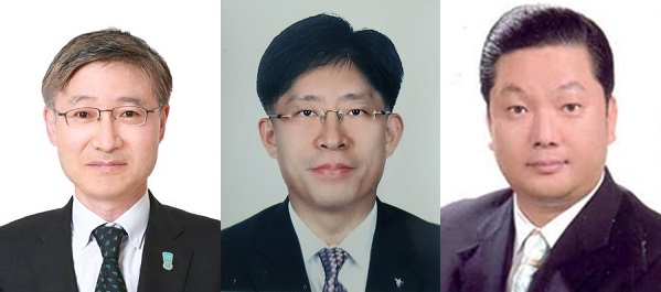 ▲ (왼쪽부터) 이승열 하나은행장 후보자, 강성묵 하나증권 대표이사 후보자, 이호성 하나카드 대표이사 후보자