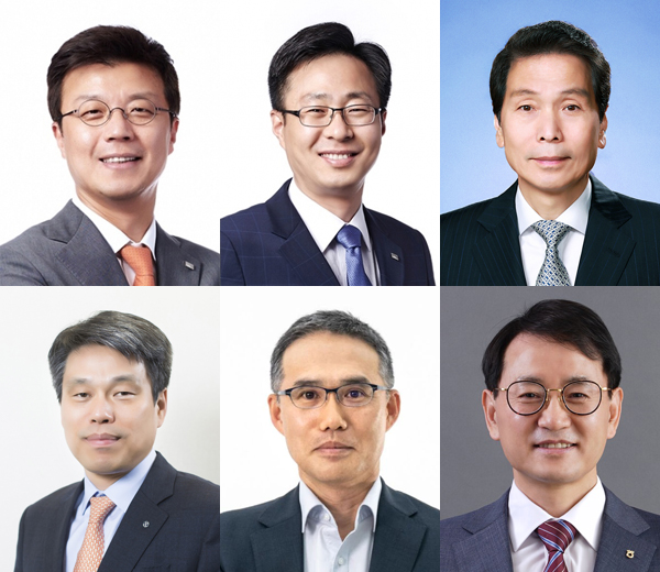 ▲(왼쪽 위부터 시계방향으로) 최창훈 미래에셋자산운용 부회장, 이병성 부사장, 배재규 한국투자신탁운용 사장, NH아문디자산운용 박학주 사장, 한화자산운용 한두희 사장, 신한자산운용 김희송 사장.