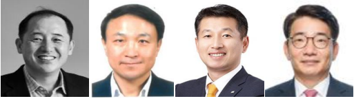 ▲(왼쪽부터) 한용구 신한은행장 내정자, 문동권 신한카드 대표 내정자, 김상태 신한투자증권 대표, 이영종 신한라이프 대표이사 내정자