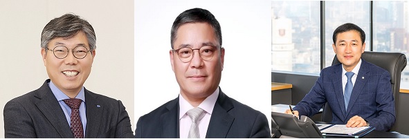▲ (왼쪽부터) 황병우 대구은행장 내정자, 백종일 전북은행장 내정자, 고병일 광주은행장 내정자