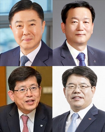 ▲ (왼쪽 상단부터 시계방향) 안감찬 부산은행장, 이두호 BNK캐피탈 대표, 손교덕 전 경남은행장, 빈대인 전 부산은행장