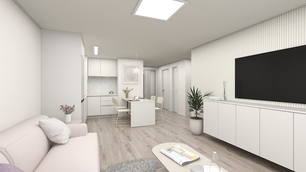 ▲한샘 신상품 '심플패키지'를 한샘의 3D 설계 프로그램 홈플래너로 구현한 모습.