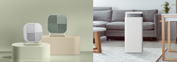 ▲교원웰스 '웰스 공기청정기 미니맥스'(왼쪽), 청호나이스 '저스트에어'