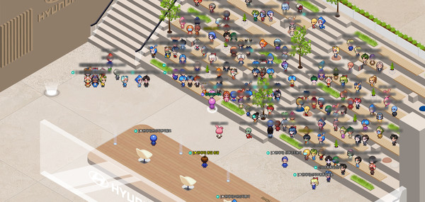 ▲현대자동차 온라인 메타버스 채용 설명회가 열리는 메타버스 공간.