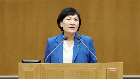 ▲이채명 의원이 5분자유발언을 하고 있다.