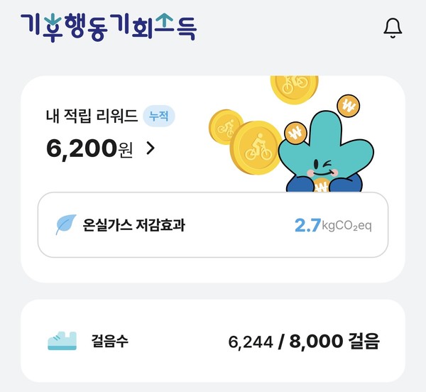 ▲기자는 현재까지 6200원을 적립했다.