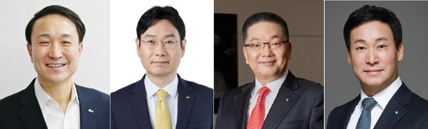 ▲(왼쪽부터) 신한카드 문동권 사장, KB국민카드 이창권 사장, 하나카드 이호성 사장, 우리카드 박완식 사장