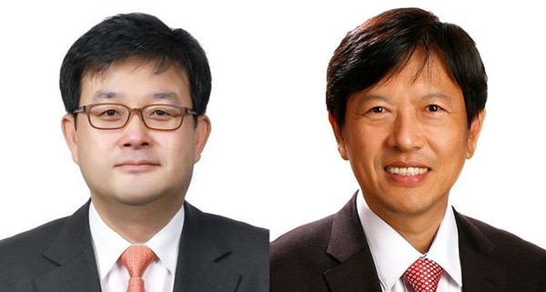▲손현호 SK디스커버리 대표이사 사장(왼쪽), 안현 SK하이닉스 개발총괄(CDO) 사장.