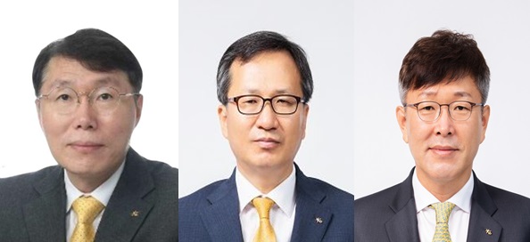 ▲(왼쪽부터) 김재관 KB국민카드 대표 후보, 정문철 KB라이프생명 대표 후보, 박찬용 KB데이타시스템 대표 후보