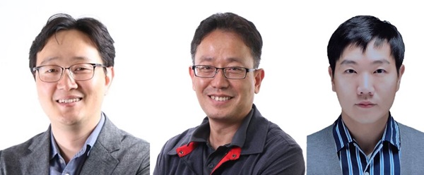 ▲(왼쪽부터) 팔탄사업장 제조본부 김병후 상무, 평택사업장 제조본부 김세권 상무,제제연구소 임호택 상무