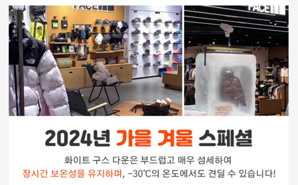 ▲사이트에 게시된 노스페이스 매장 이미지