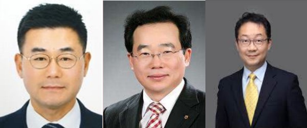 ▲(왼쪽부터) 장종환 농협캐피탈 대표 내정자, 김장섭 NH저축은행 대표 내정자, 김현진 NH벤처투자 대표