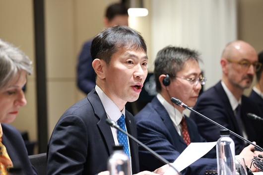 ▲ 이복현 금융감독원장이 21일 오후에 열린 외국계 금융회사 CEO 간담회에서 발언하고 있다.