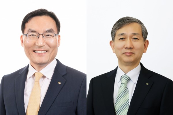 ▲(왼쪽부터) 이현승 LHS자산운용 회장, 황성엽 신영증권 각자대표.