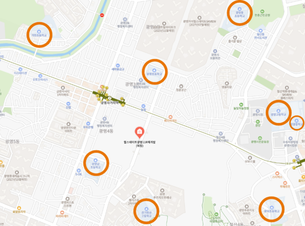 ▲힐스테이트 광명11 인근 학교들