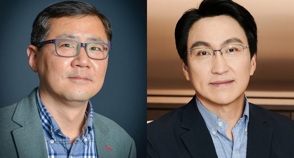 ▲(사진 왼쪽부터) 박홍근 SAIT 원장 사장, 윤장현 삼성전자 DX부문 CTO 사장 겸 삼성리서치장