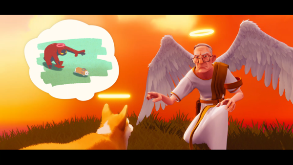 ▲천국의 주인은 아빠를 찾으러 나서려는 봉구를 만류하며, 천국 밖에는 몬스터가 도사리고 있다고 경고한다. 이 말은 이후 흉측한 몬스터의 등장으로 이어지는 복선이 되고 만다.