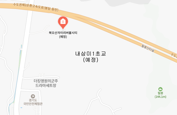 ▲북오산자이 리버블시티 인근에 위치한 내삼미1초교 부지