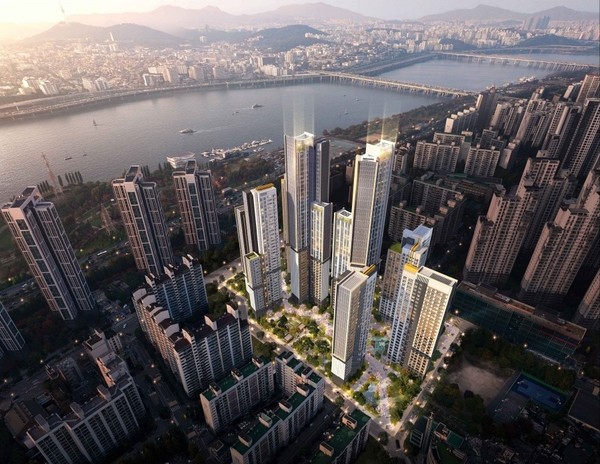 ▲신반포 19‧25차 통합 재건축 사업 조감도(조합원안설계)