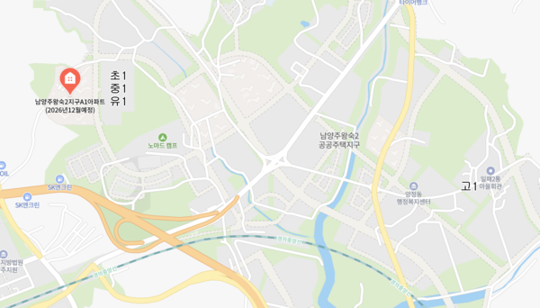 ▲왕숙 아테라 인근 교육환경 신설 부지