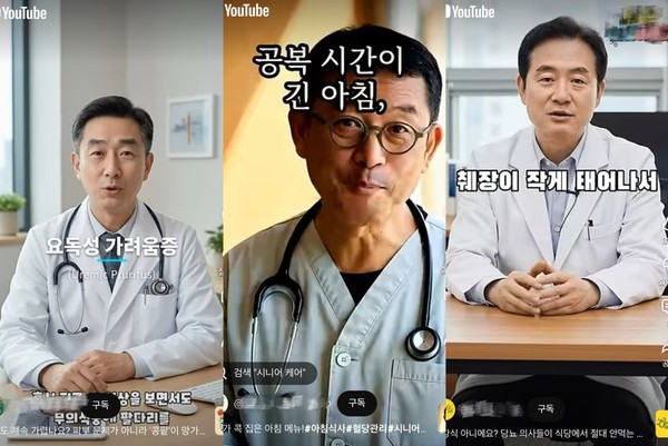 ▲AI로 생성된 의사가 등장한 영상이 숏폼 플랫폼을 중심으로 무분별하게 유통되고 있다.