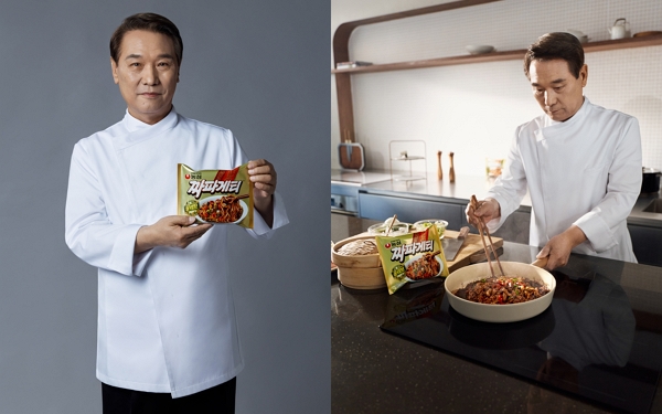 ▲후덕죽 셰프가 짜파게티를 조리하고 있다.