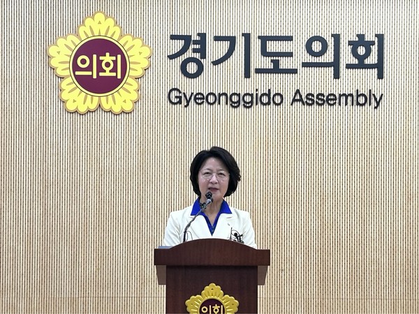 ▲추미애 더불어민주당 경기도지사 후보가 8일 경기도의회에서 열린 기자간담회를 통해 경선 확정 소감을 밝히고 있다. 사진=이예원 기자